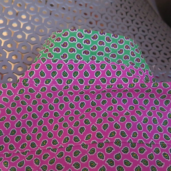 Lauren Pink Paisley No-Iron Stretch Shirt - Contrast Collar and Cuff - Picture 9 of 14